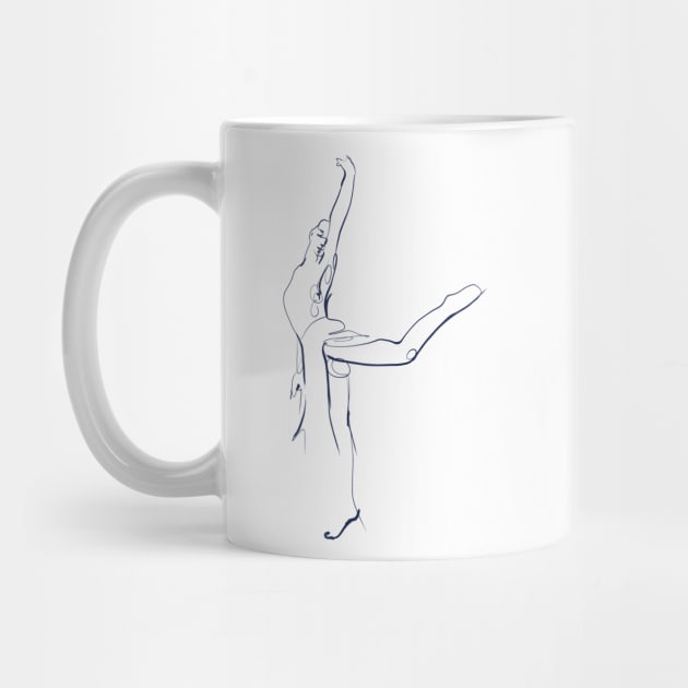 Dancer in Attitude - Minimalist Figure Line Art by nycsketchartist